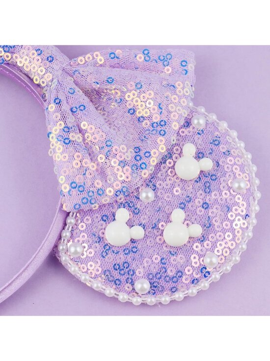 Women Purple Polyester Velvet Mickey Mouse Halloween Costume Headband main image 6
